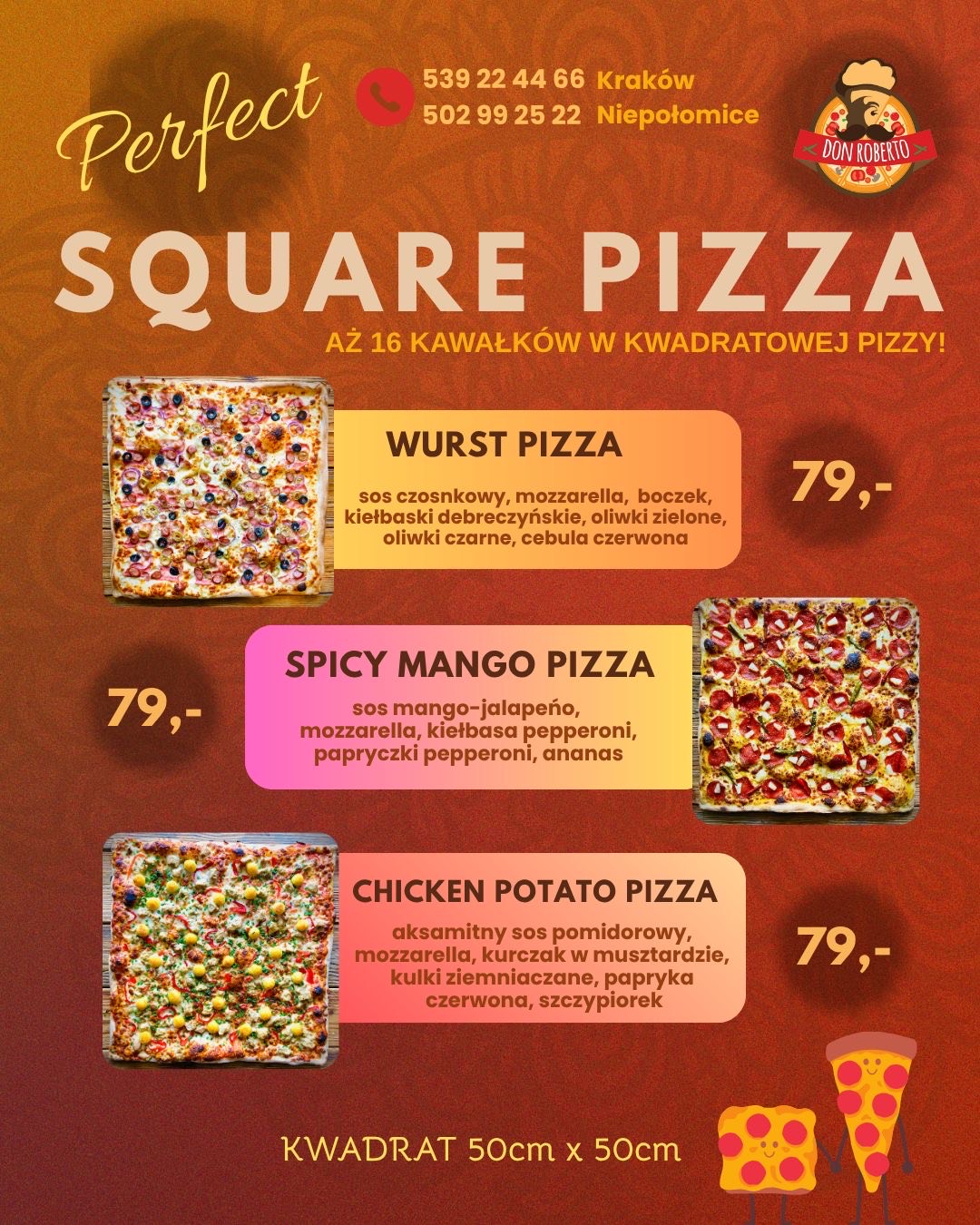 Menu sezonowe Square Pizza